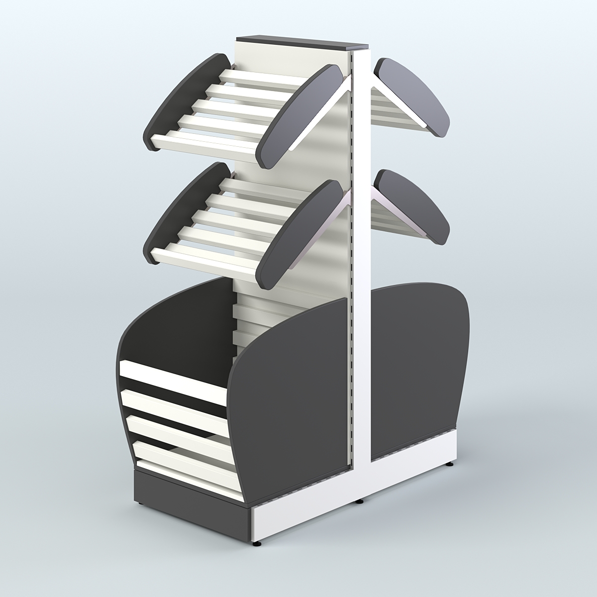 Низкий островной стеллаж малый для хлеба и выпечки СХОН-07 Черный и Белый