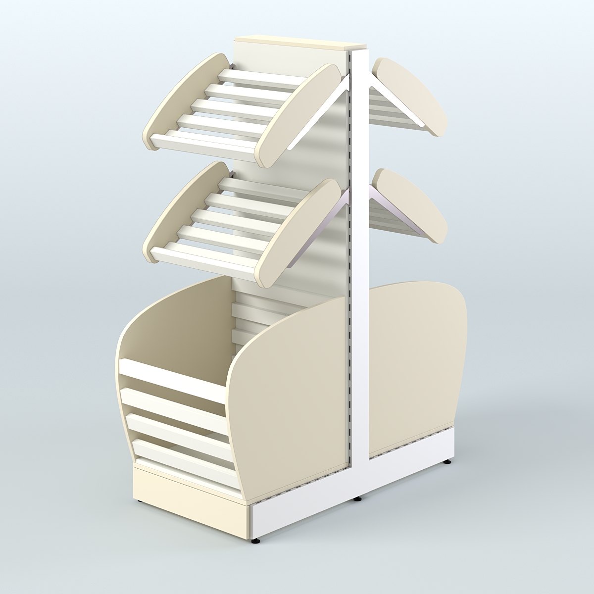 Низкий островной стеллаж малый для хлеба и выпечки СХОН-07 Крем Вайс + Белый