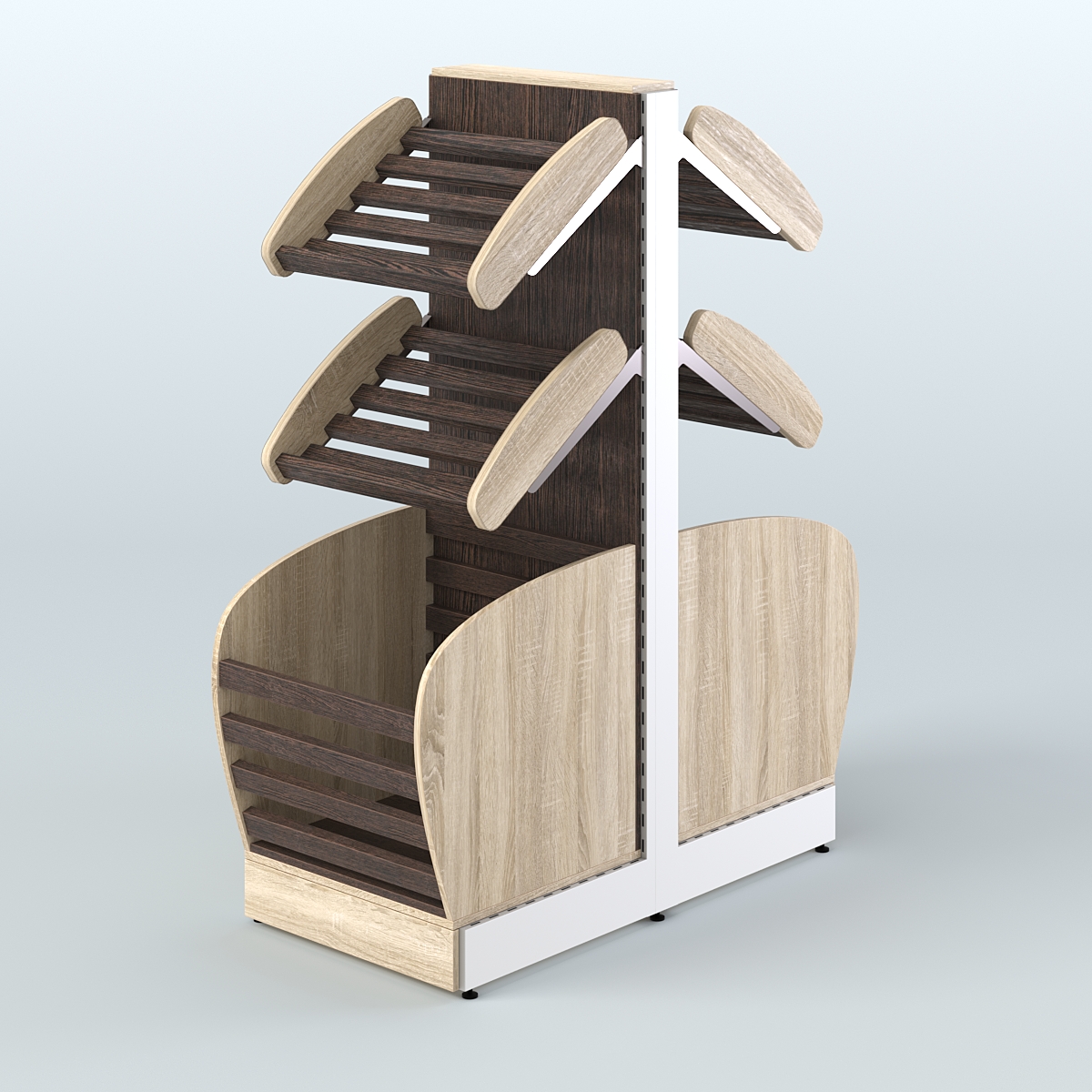 Низкий островной стеллаж малый для хлеба и выпечки СХОН-07 Дуб Сонома + Дуб Венге