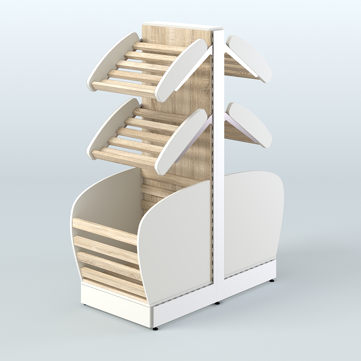 Низкий островной стеллаж малый для хлеба и выпечки СХОН-07 Белый + Дуб Сонома