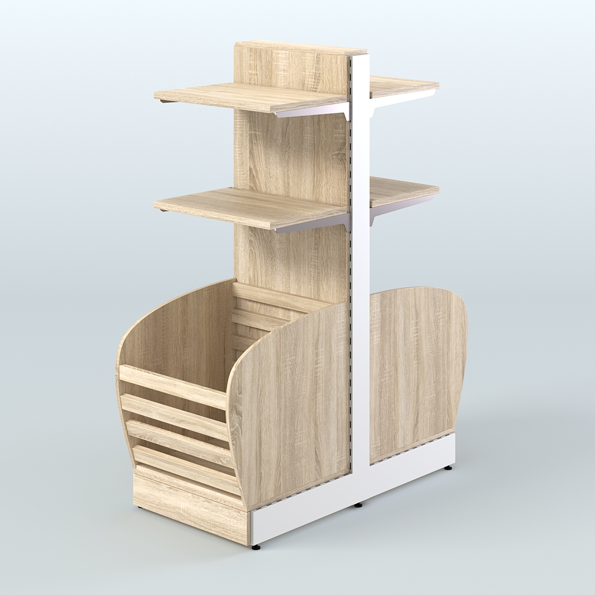 Низкий островной стеллаж средний для хлеба и выпечки СХОН-08 Дуб сонома