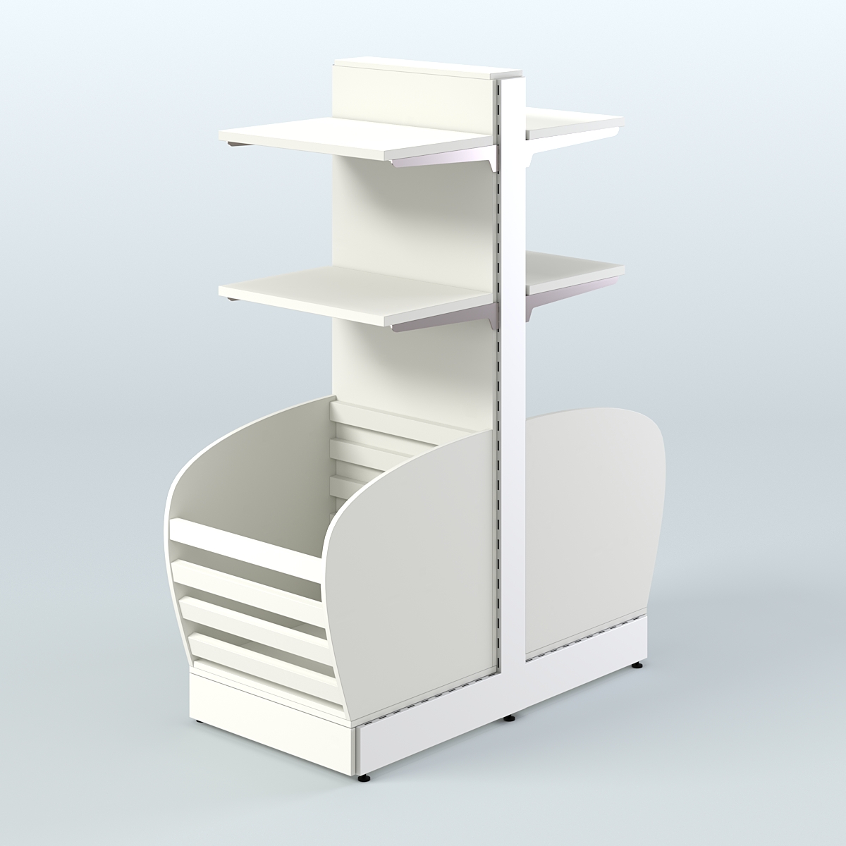 Низкий островной стеллаж средний для хлеба и выпечки СХОН-08 Белый