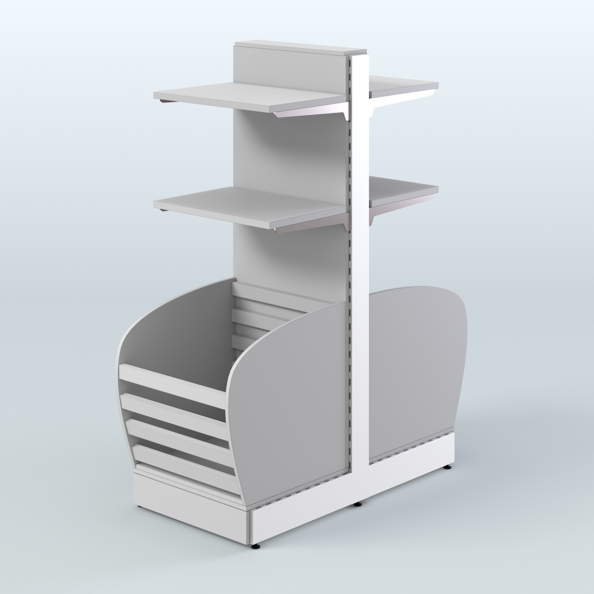 Низкий островной стеллаж средний для хлеба и выпечки СХОН-08 Серый