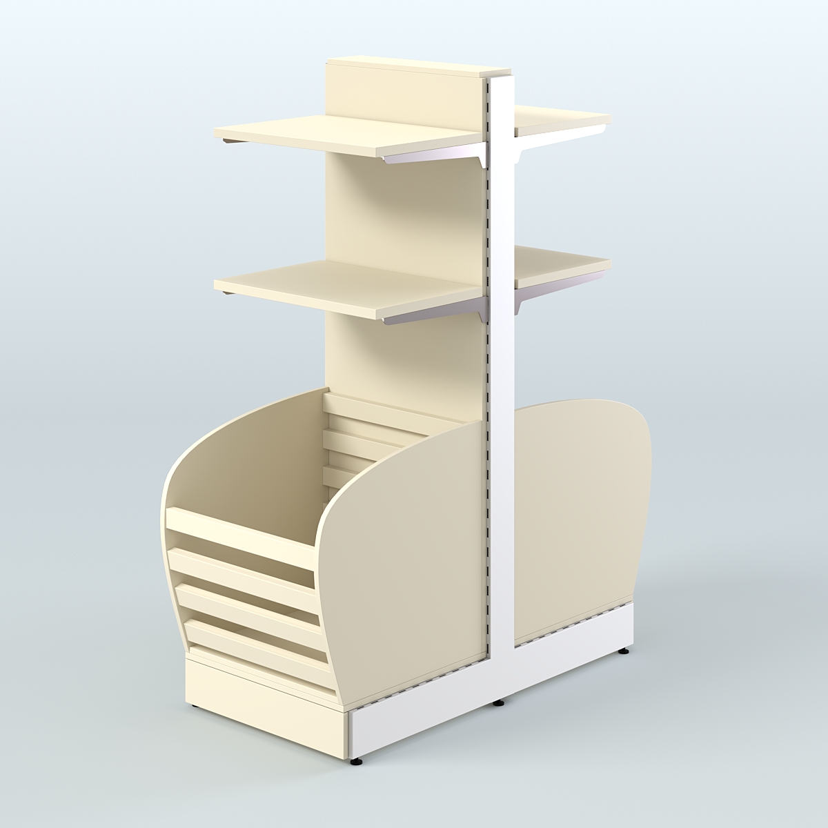 Низкий островной стеллаж средний для хлеба и выпечки СХОН-08 Крем Вайс