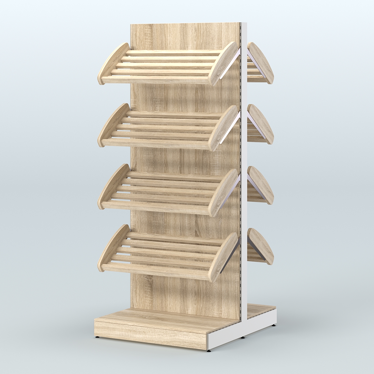 Высокий островной стеллаж с наклонными полками для хлеба и выпечки СХОВ-01 Дуб сонома