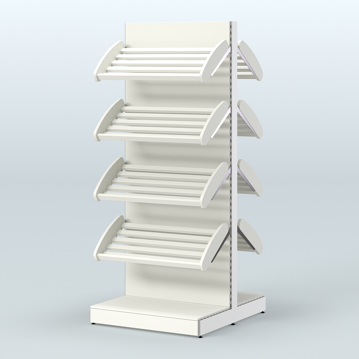 Высокий островной стеллаж с наклонными полками для хлеба и выпечки СХОВ-01 Белый