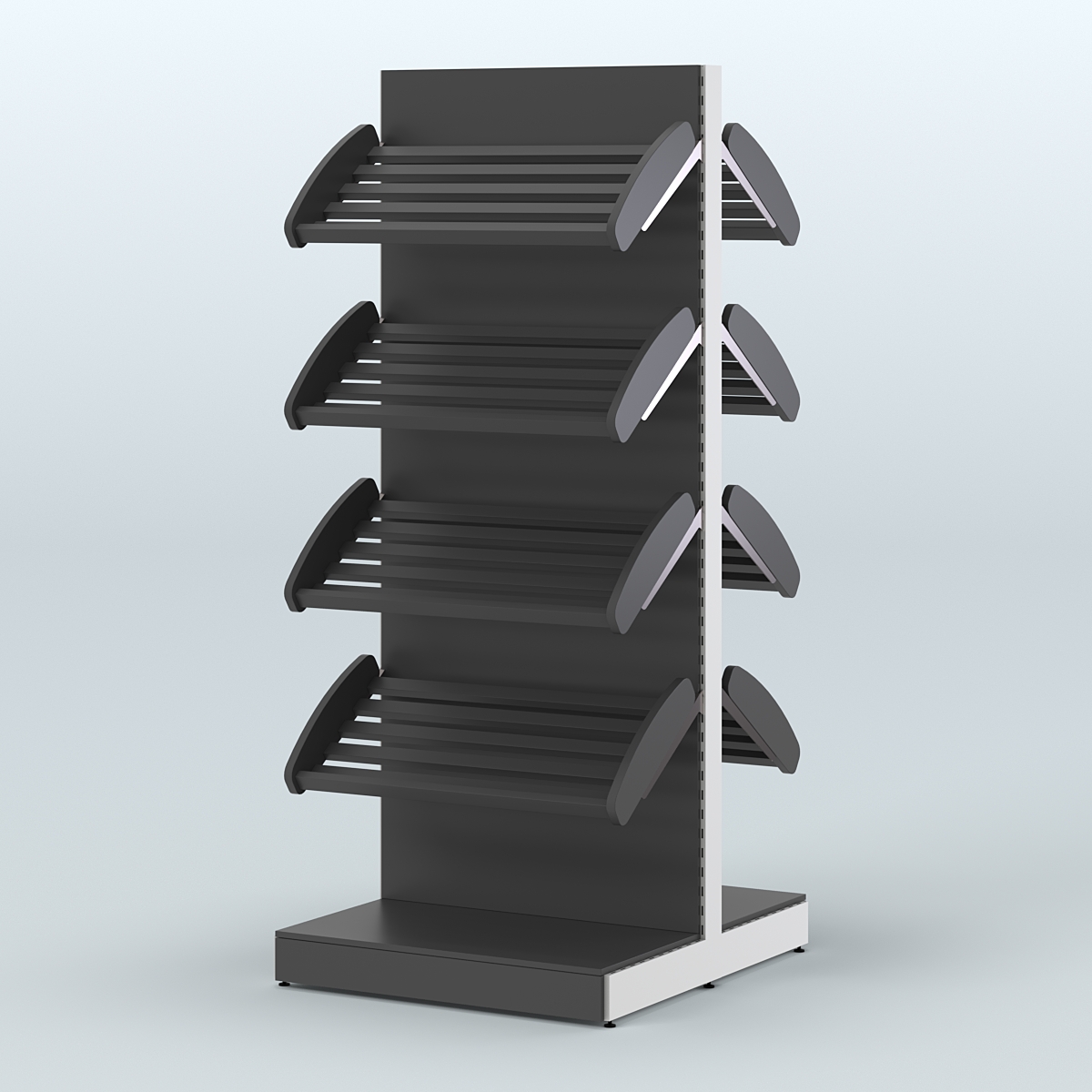 Высокий островной стеллаж с наклонными полками для хлеба и выпечки СХОВ-01 Черный