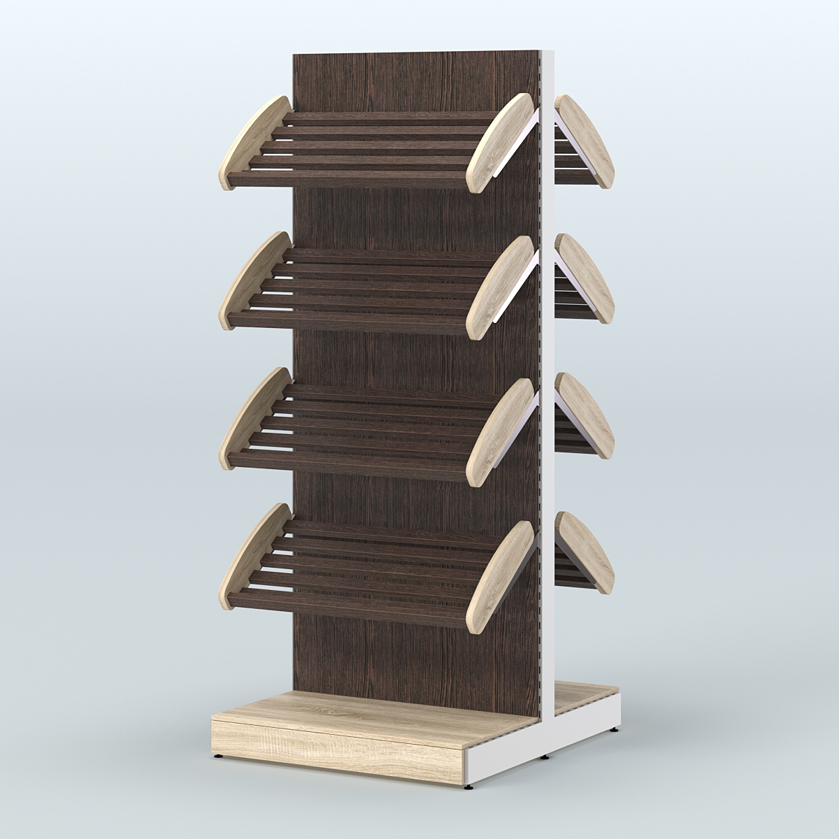 Высокий островной стеллаж с наклонными полками для хлеба и выпечки СХОВ-01 Дуб Сонома + Дуб Венге