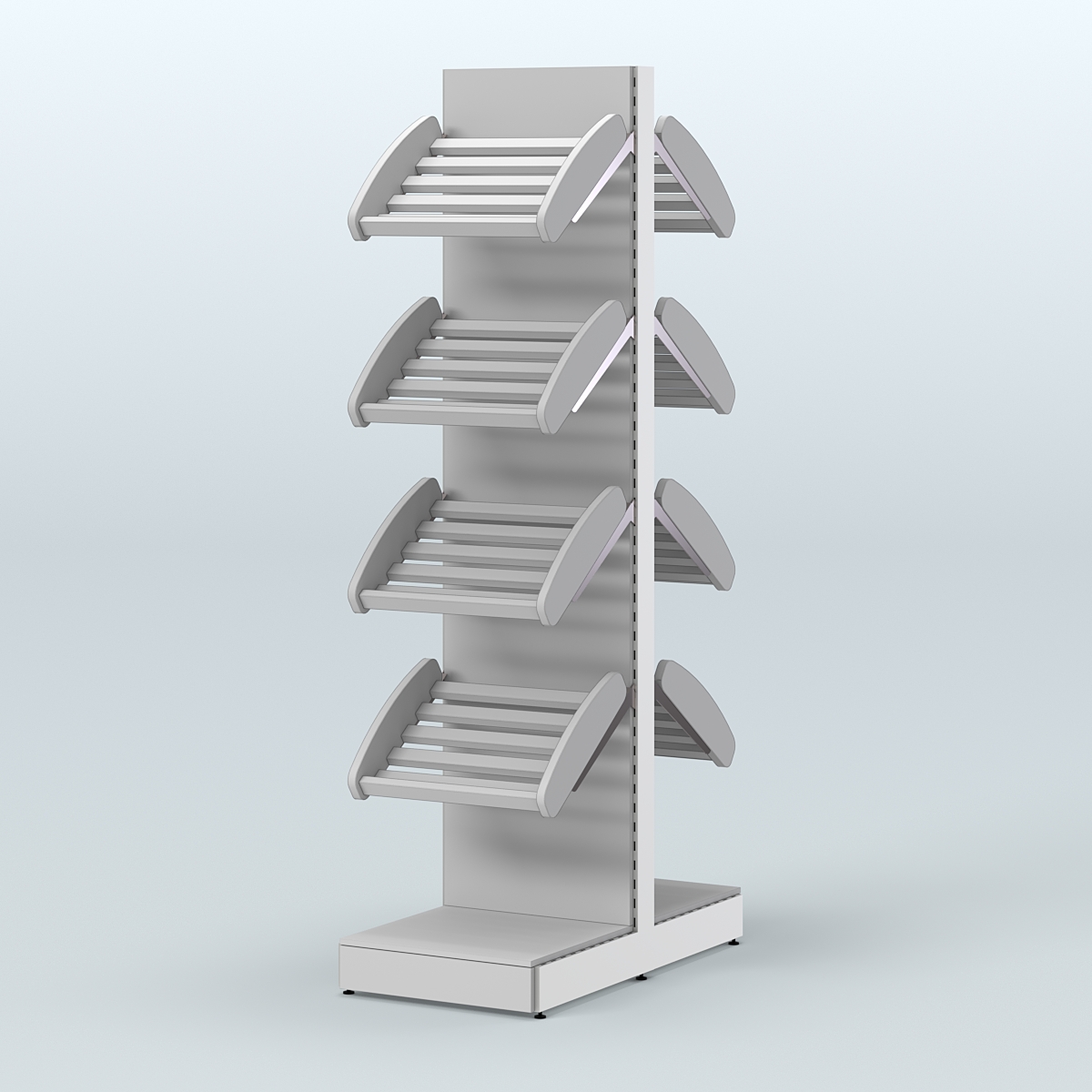 Узкий островной стеллаж для хлеба и выпечки СХОВ-02 Серый