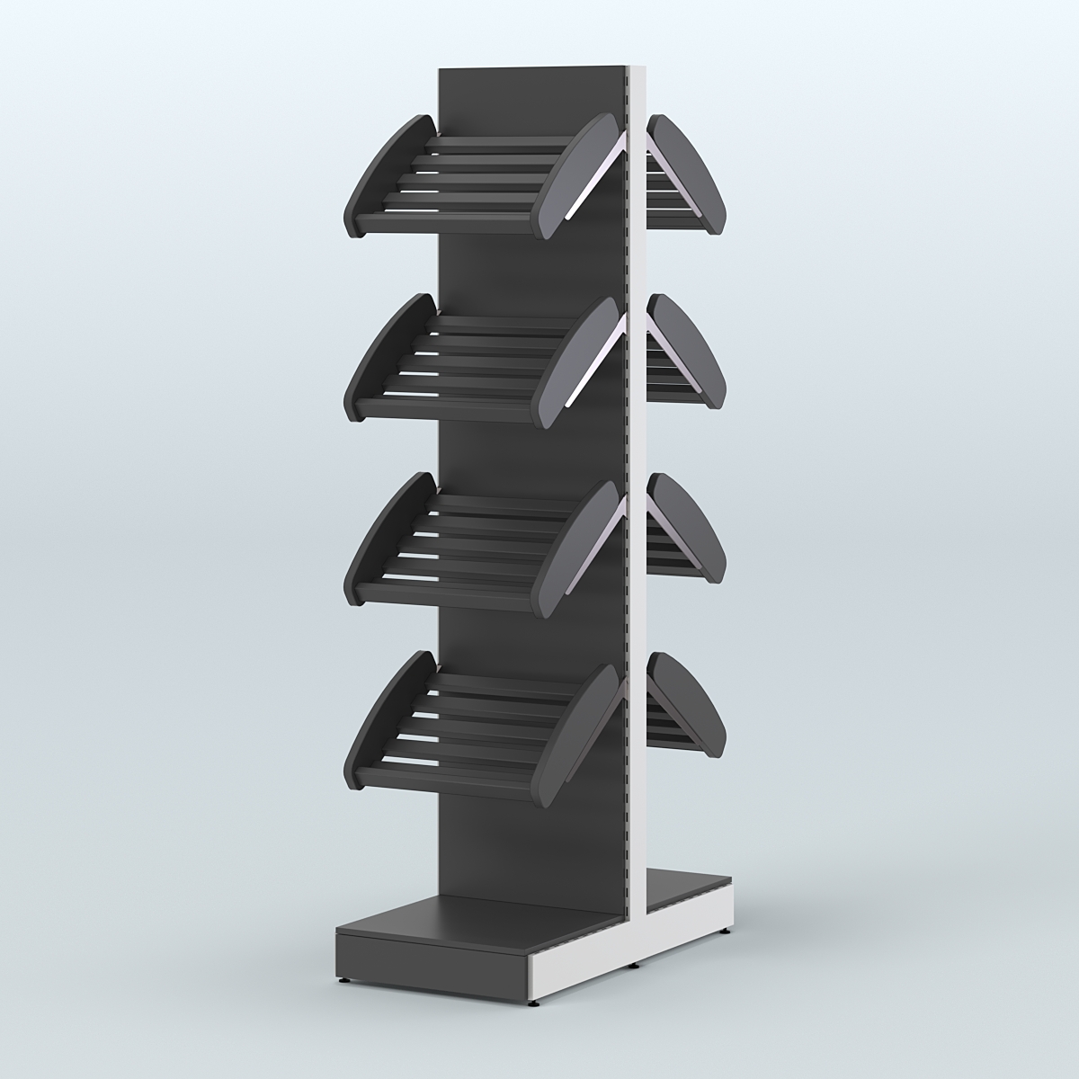 Узкий островной стеллаж для хлеба и выпечки СХОВ-02 Черный