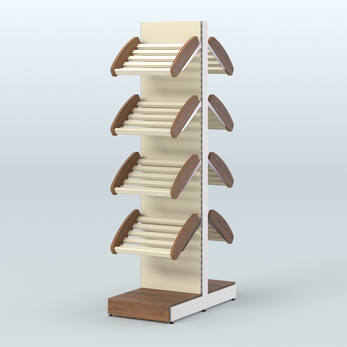 Узкий островной стеллаж для хлеба и выпечки СХОВ-02 Орех + Крем Вайс