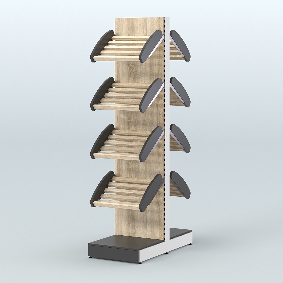 Узкий островной стеллаж для хлеба и выпечки СХОВ-02 Черный и Белый