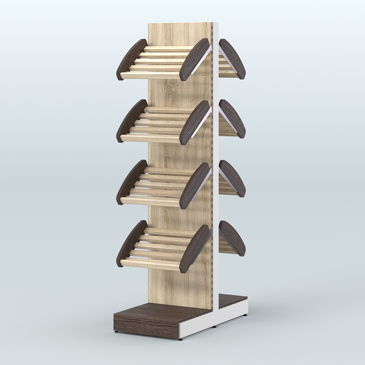 Узкий островной стеллаж для хлеба и выпечки СХОВ-02 Дуб Венге + Дуб Сонома