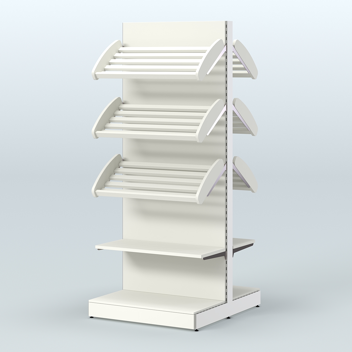 Высокий островной стеллаж со сборными для хлеба и выпечки СХОВ-03 Белый