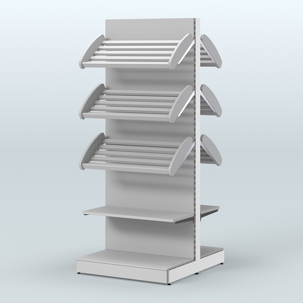 Высокий островной стеллаж со сборными для хлеба и выпечки СХОВ-03 Серый