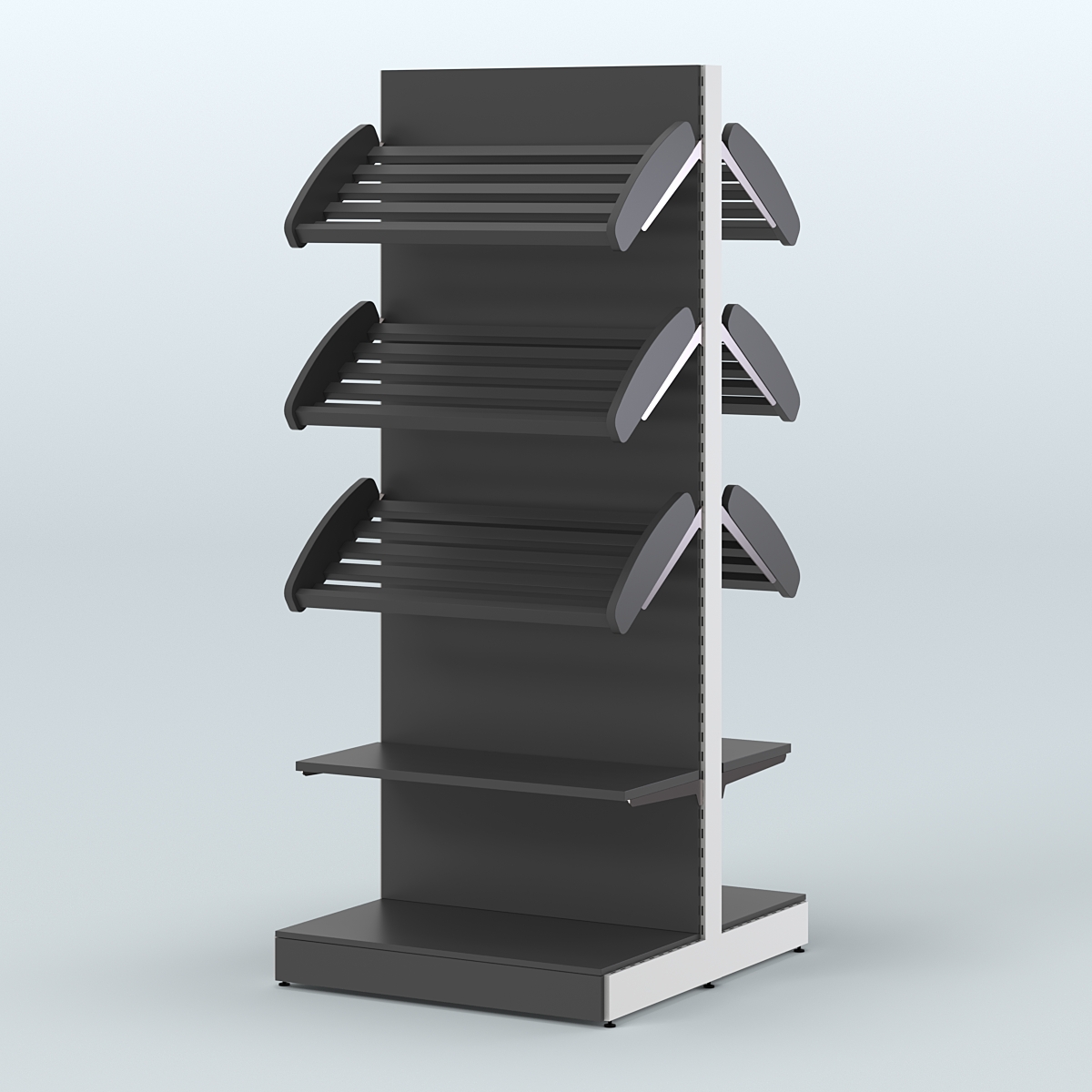 Высокий островной стеллаж со сборными для хлеба и выпечки СХОВ-03 Черный