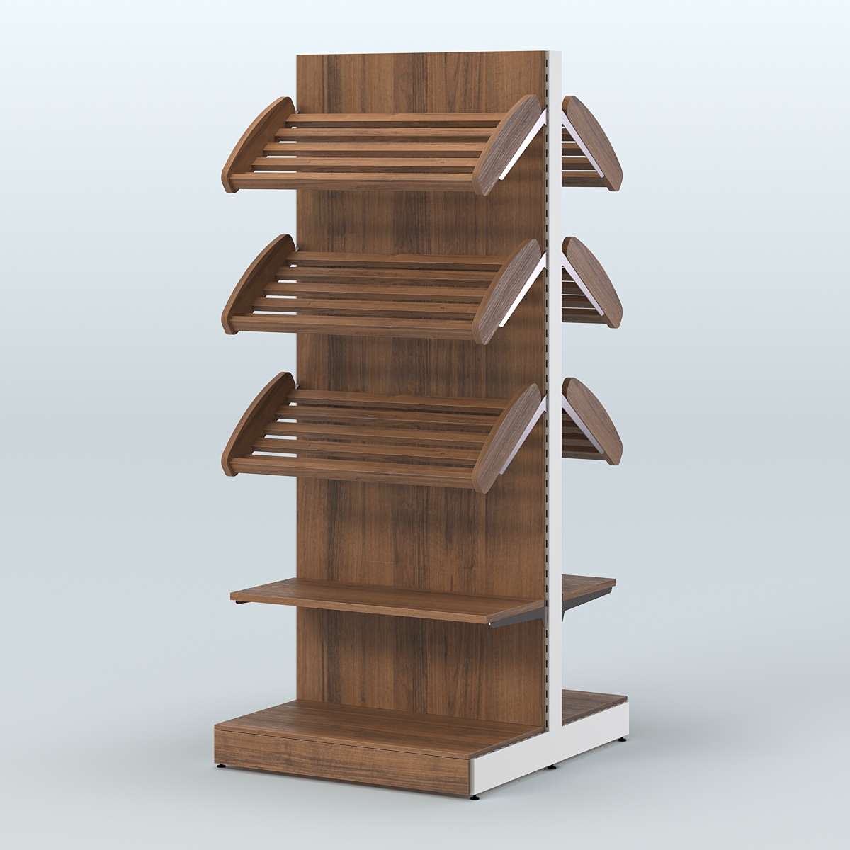 Высокий островной стеллаж со сборными для хлеба и выпечки СХОВ-03 Орех