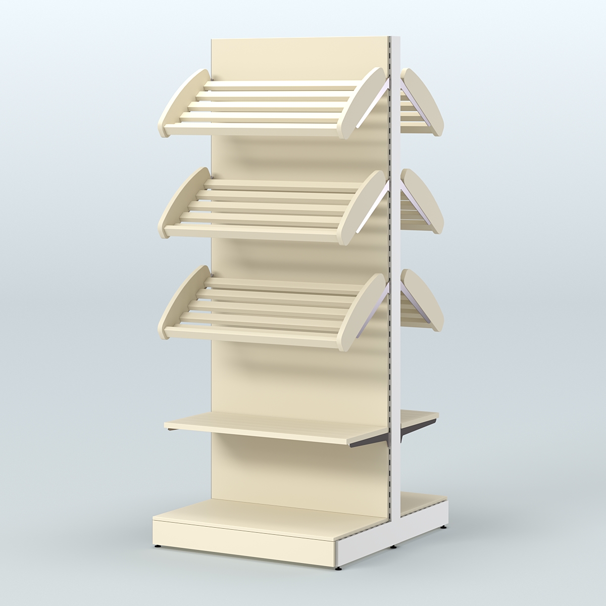 Высокий островной стеллаж со сборными для хлеба и выпечки СХОВ-03 Крем Вайс