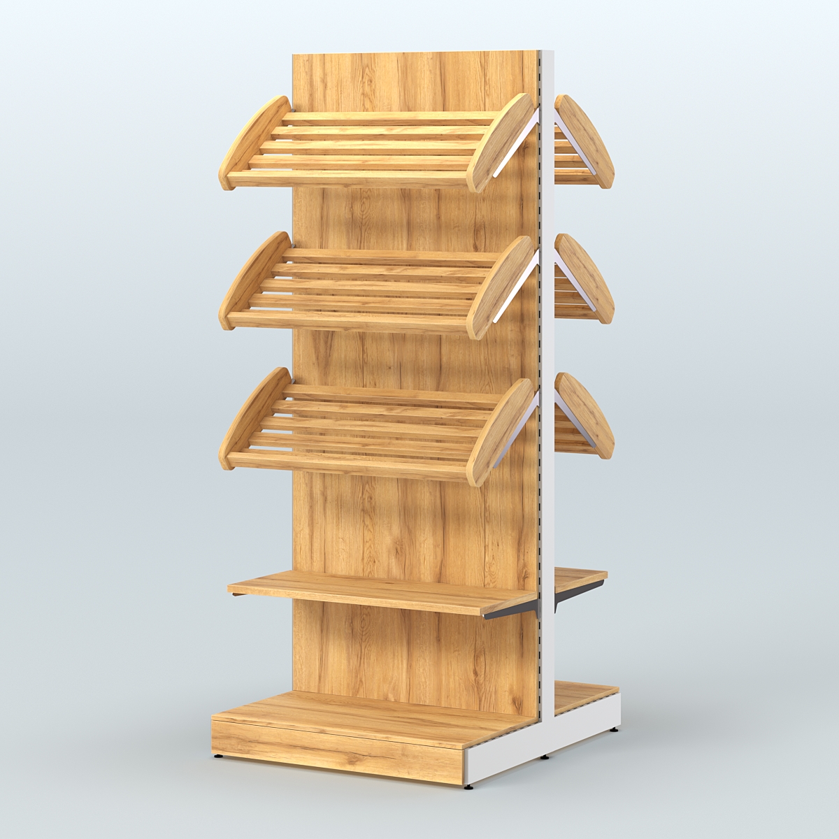 Высокий островной стеллаж со сборными для хлеба и выпечки СХОВ-03 Дуб Золотистый