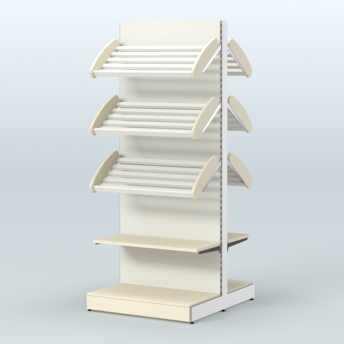 Высокий островной стеллаж со сборными для хлеба и выпечки СХОВ-03 Крем Вайс + Белый