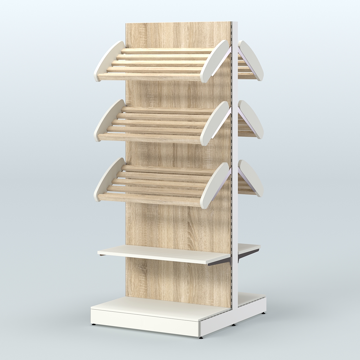 Высокий островной стеллаж со сборными для хлеба и выпечки СХОВ-03 Белый + Дуб Сонома