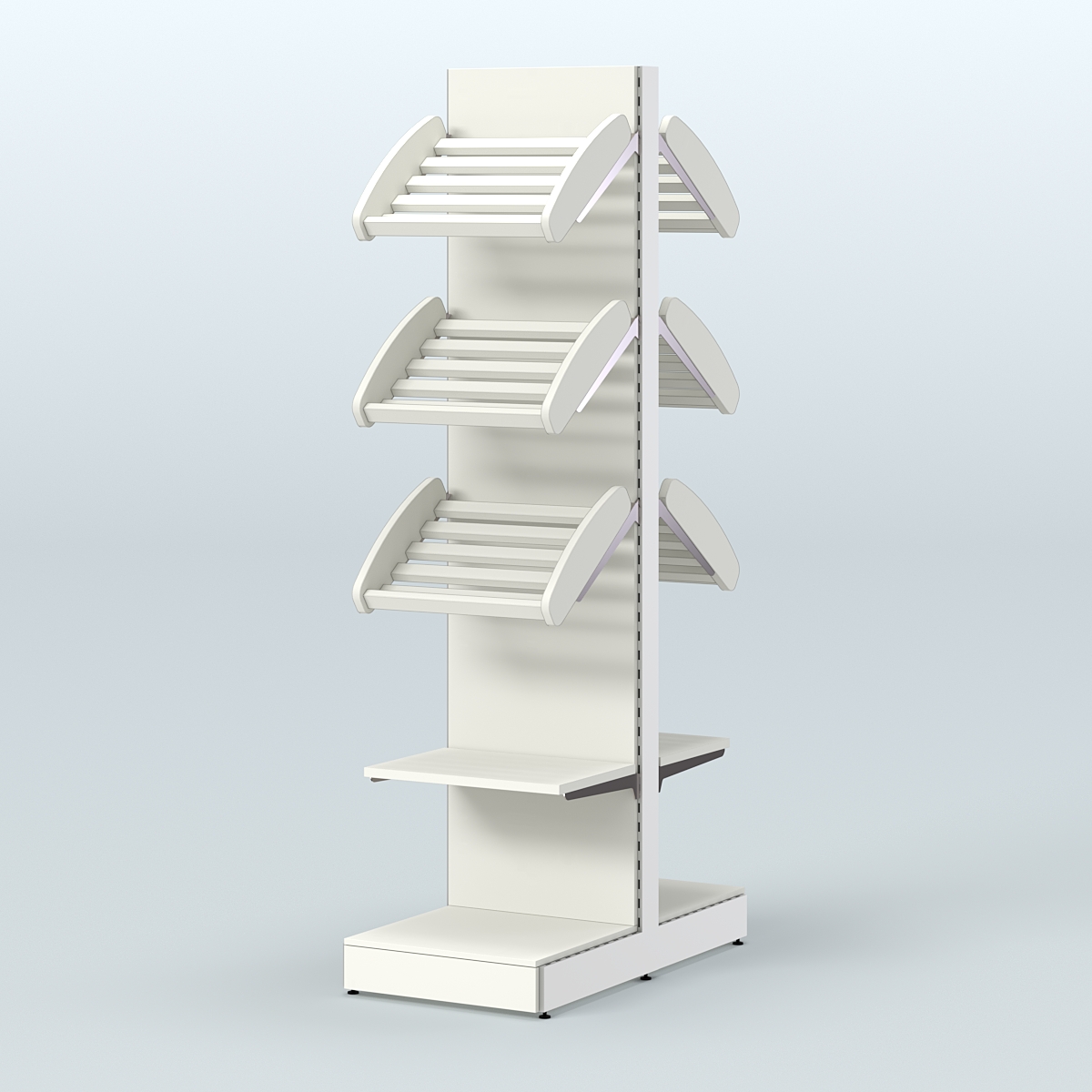 Узкий островной стеллаж со сборными для хлеба и выпечки СХОВ-04 Белый