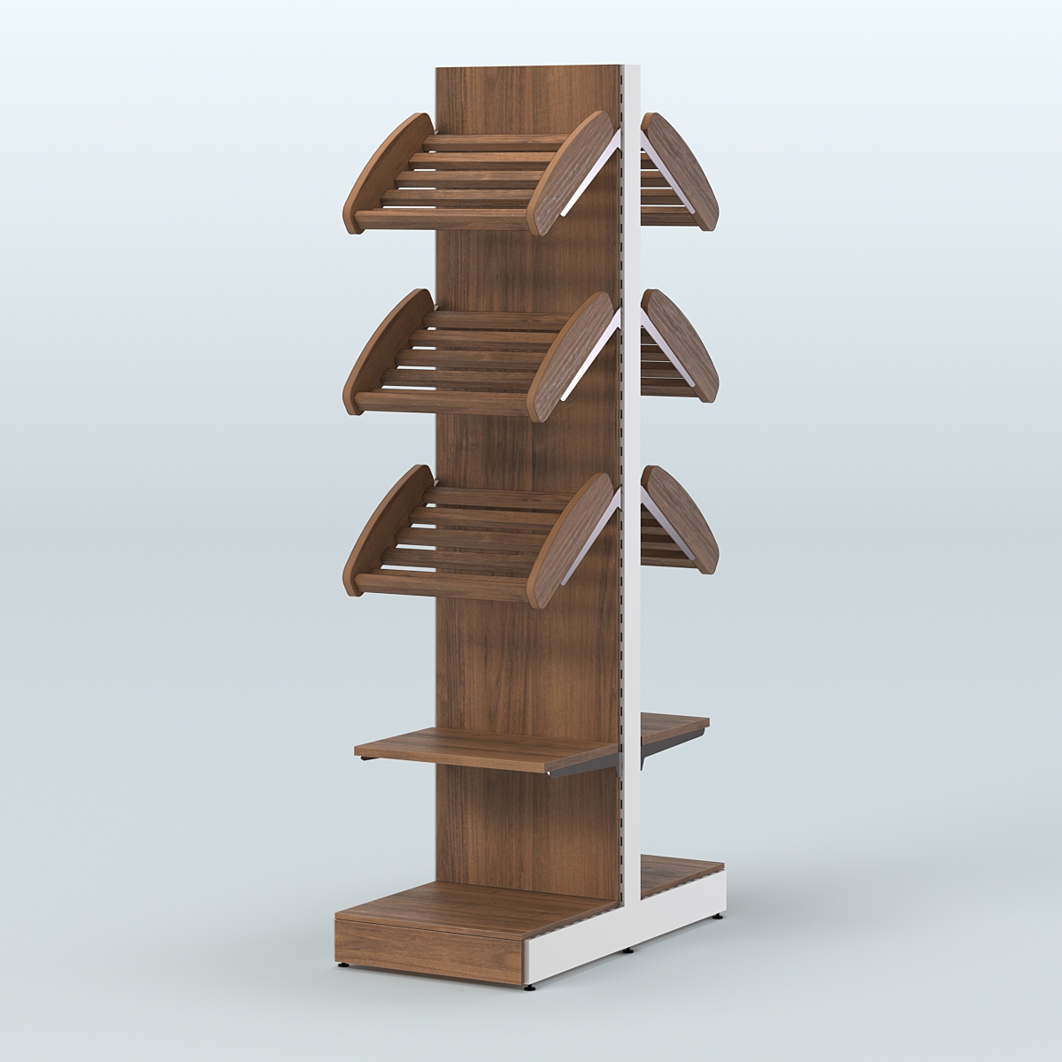 Узкий островной стеллаж со сборными для хлеба и выпечки СХОВ-04 Орех