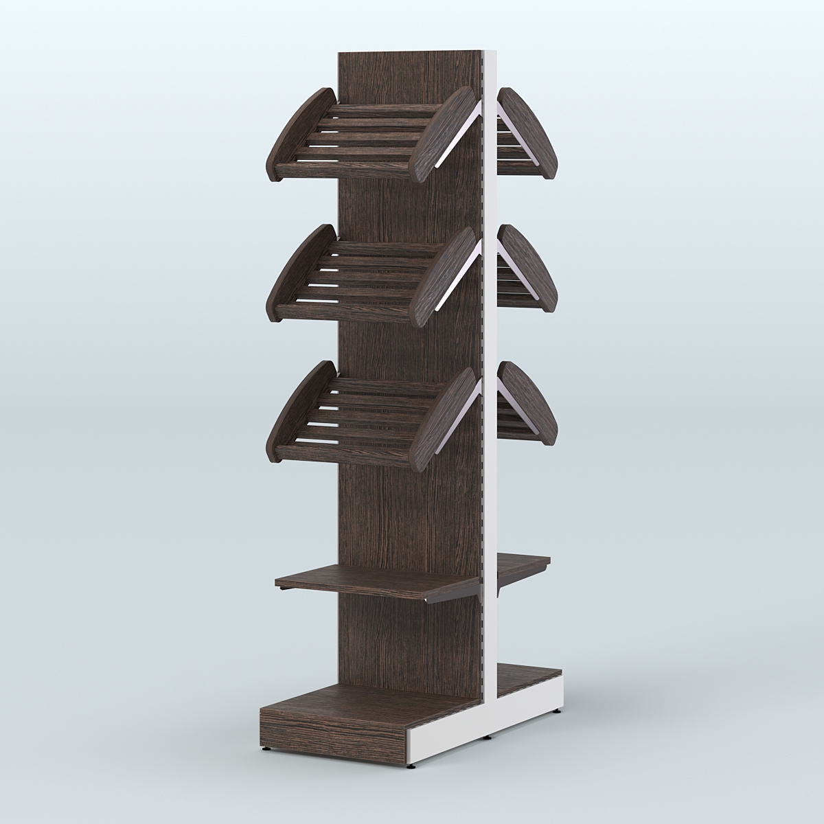 Узкий островной стеллаж со сборными для хлеба и выпечки СХОВ-04 Дуб Венге