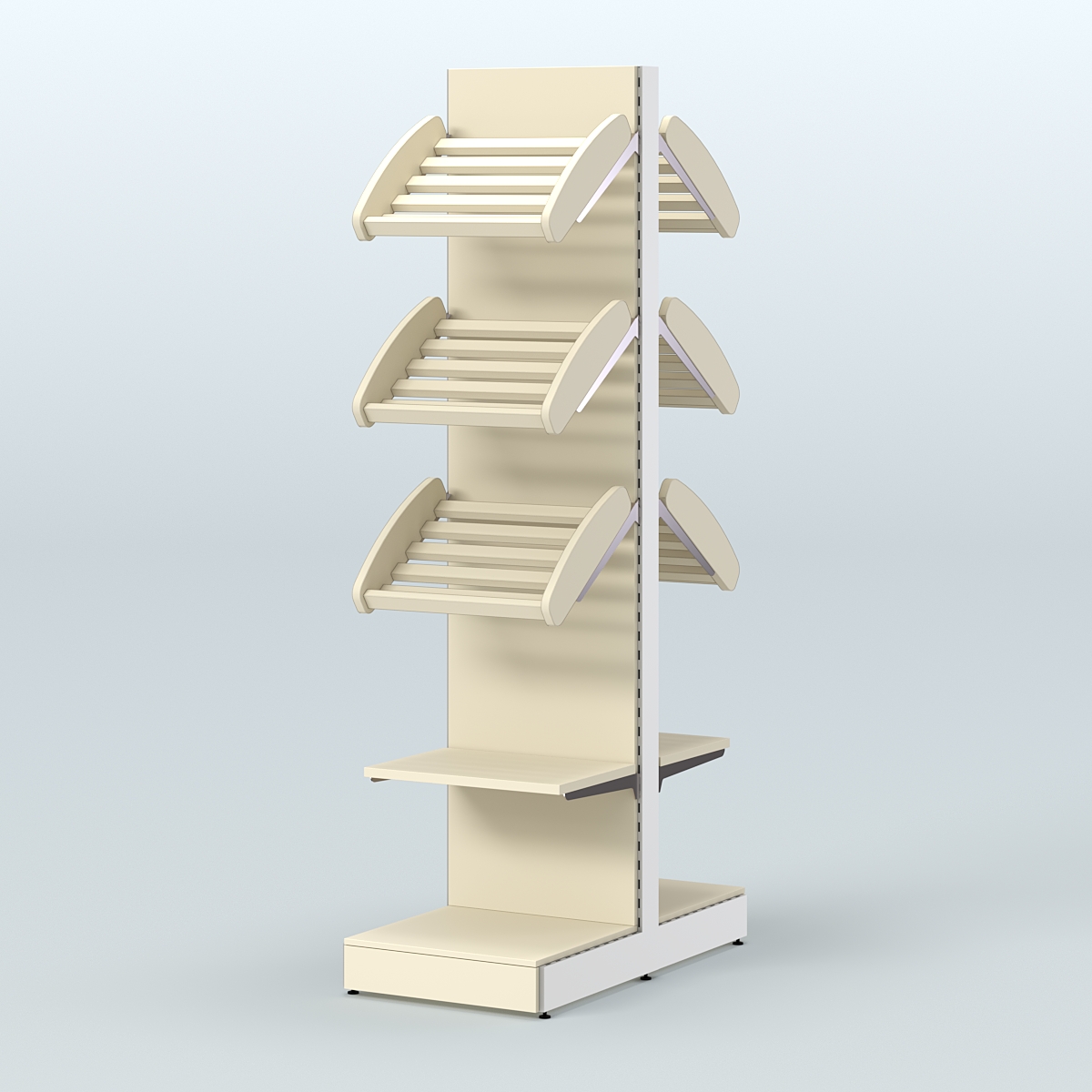 Узкий островной стеллаж со сборными для хлеба и выпечки СХОВ-04 Крем Вайс