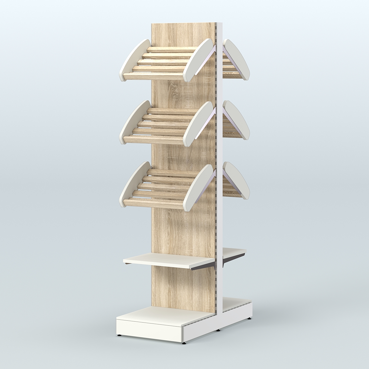 Узкий островной стеллаж со сборными для хлеба и выпечки СХОВ-04 Крем Вайс + Белый