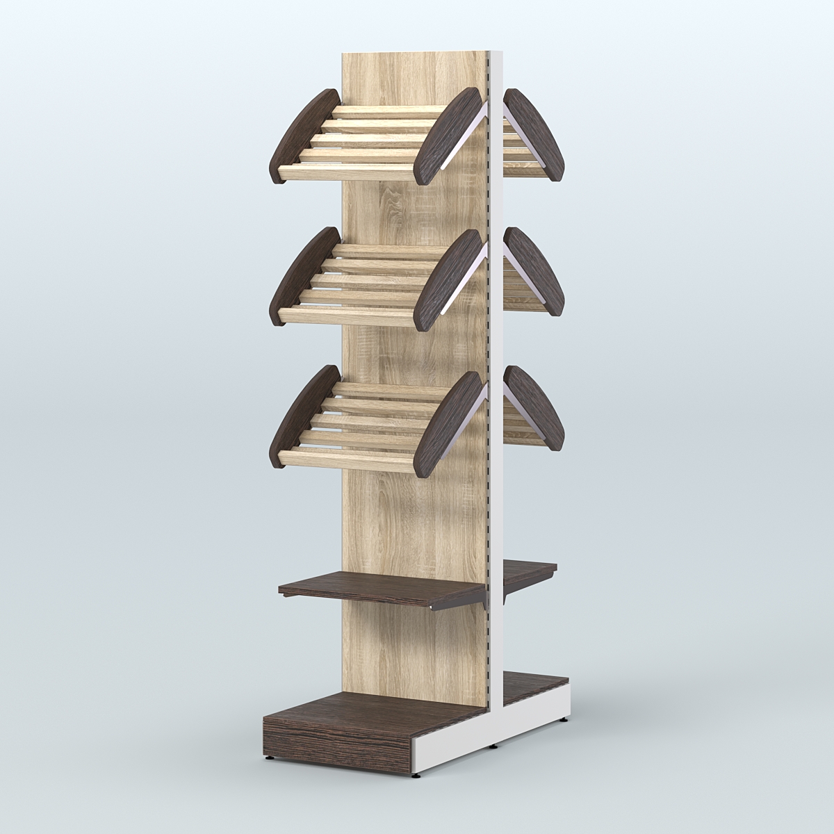 Узкий островной стеллаж со сборными для хлеба и выпечки СХОВ-04 Дуб Сонома + Дуб Венге