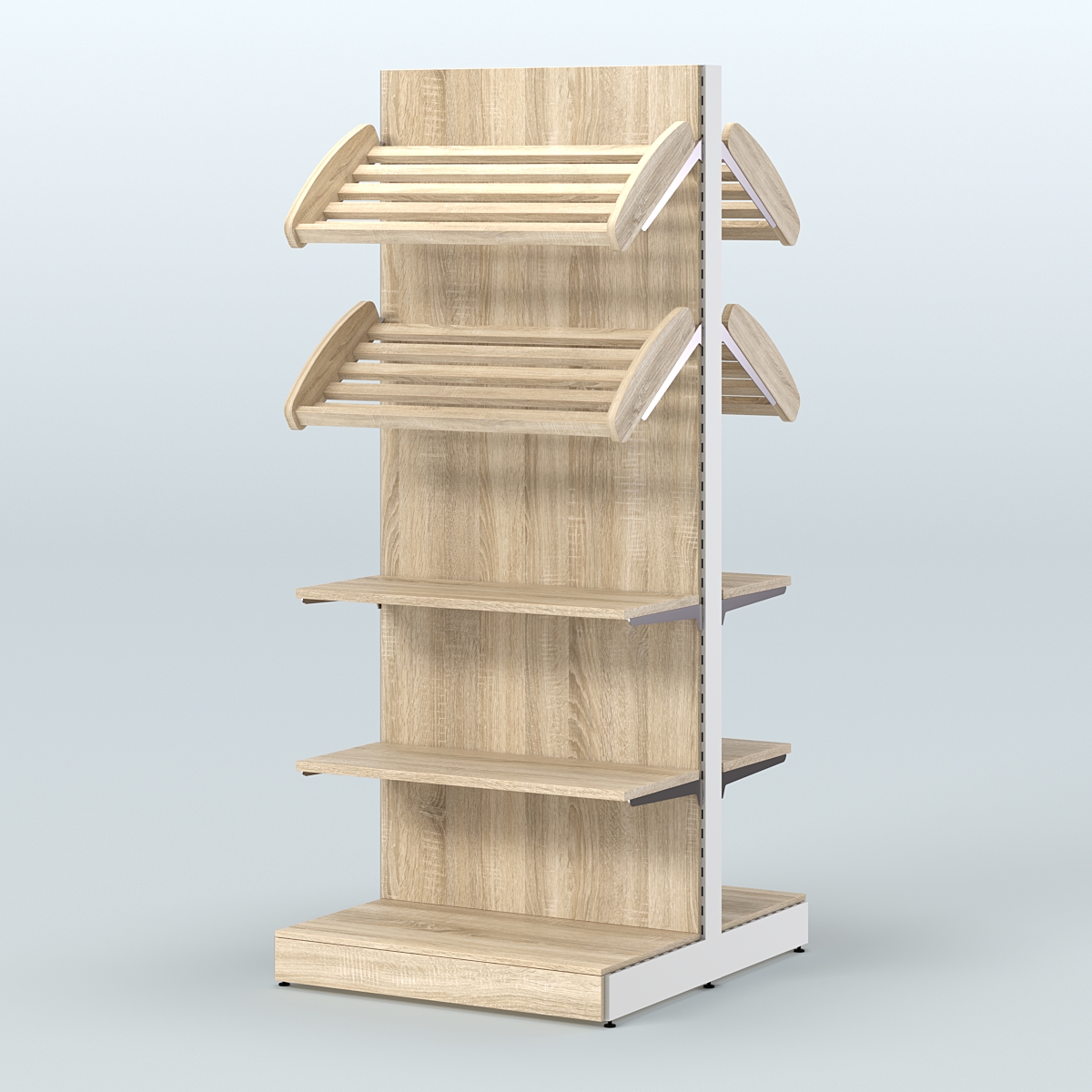 Высокий обзорный островной стеллаж для хлеба и выпечки СХОВ-05 Дуб Сонома