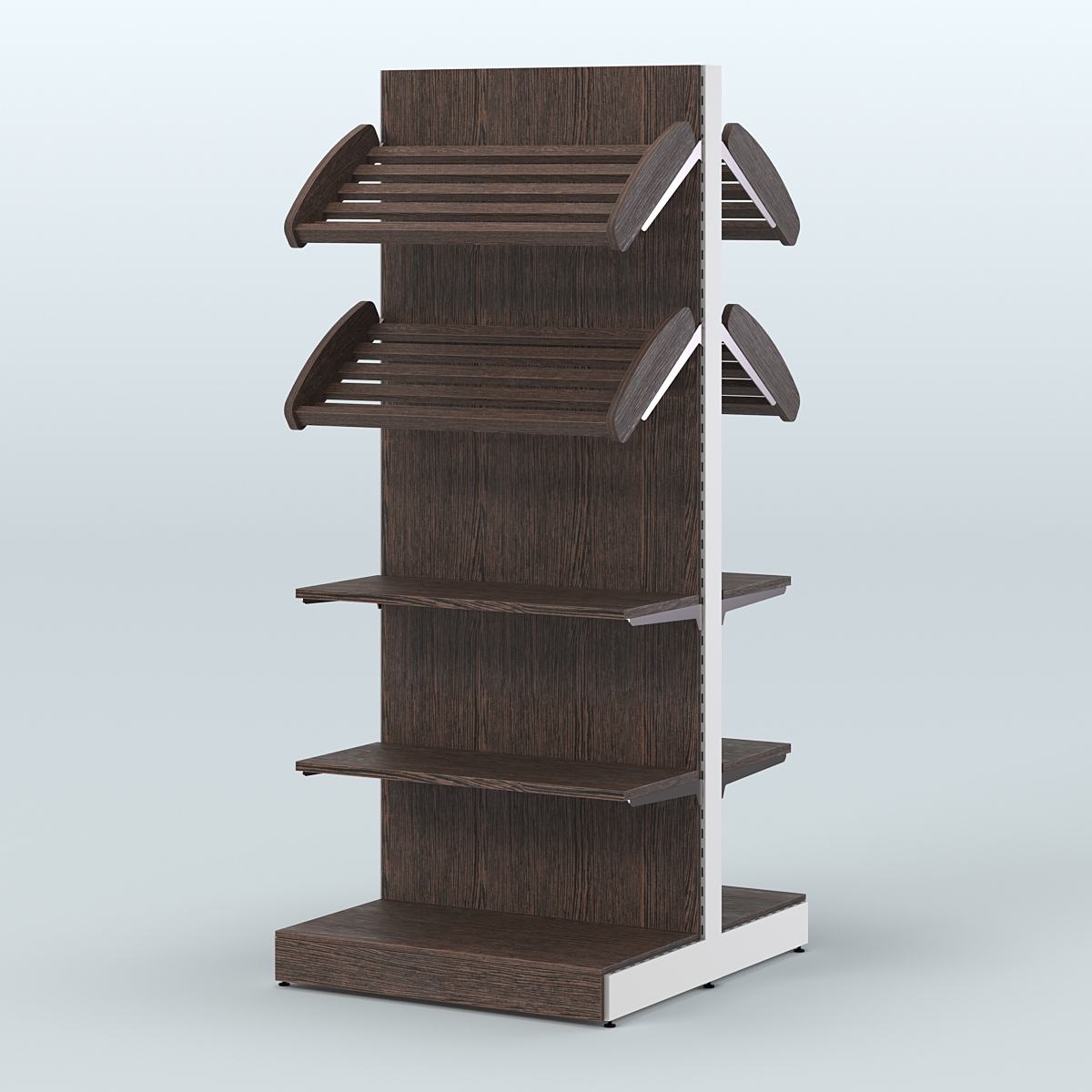 Высокий обзорный островной стеллаж для хлеба и выпечки СХОВ-05 Дуб Венге