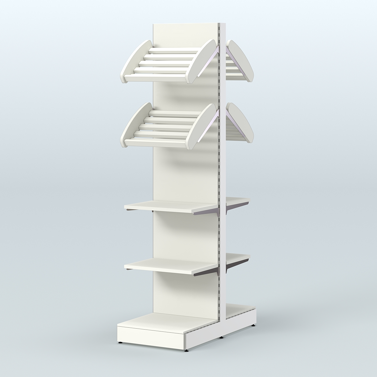 Высокий узкий островной стеллаж для хлеба и выпечки СХОВ-06 Белый