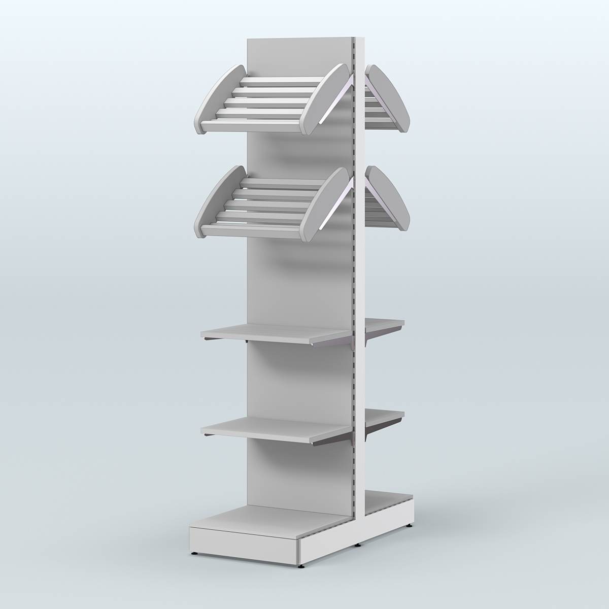 Высокий узкий островной стеллаж для хлеба и выпечки СХОВ-06 Серый