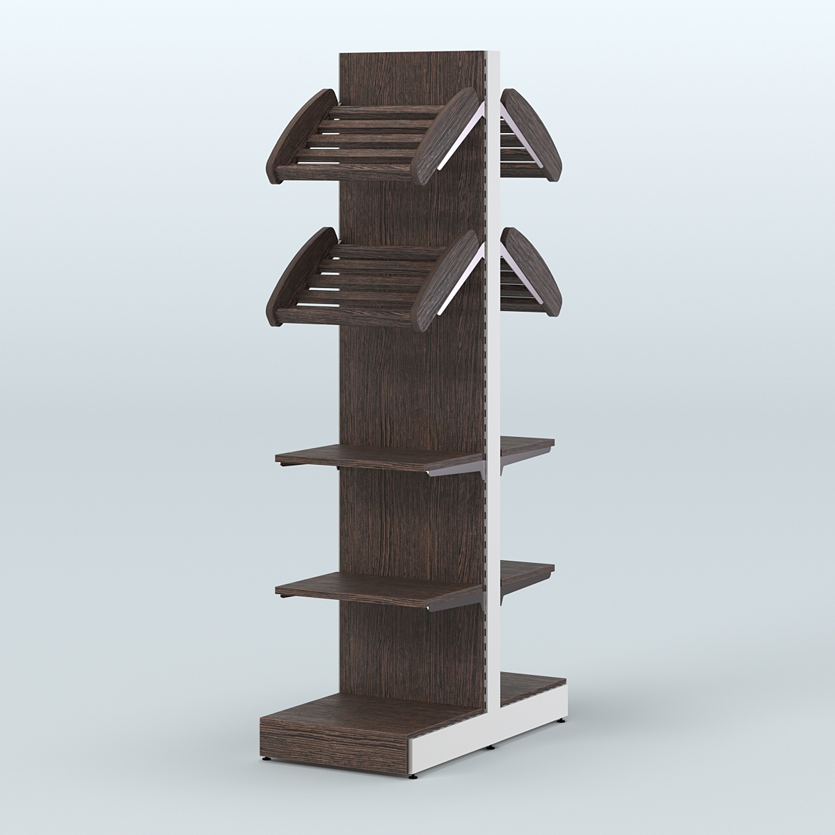 Высокий узкий островной стеллаж для хлеба и выпечки СХОВ-06 Дуб Венге