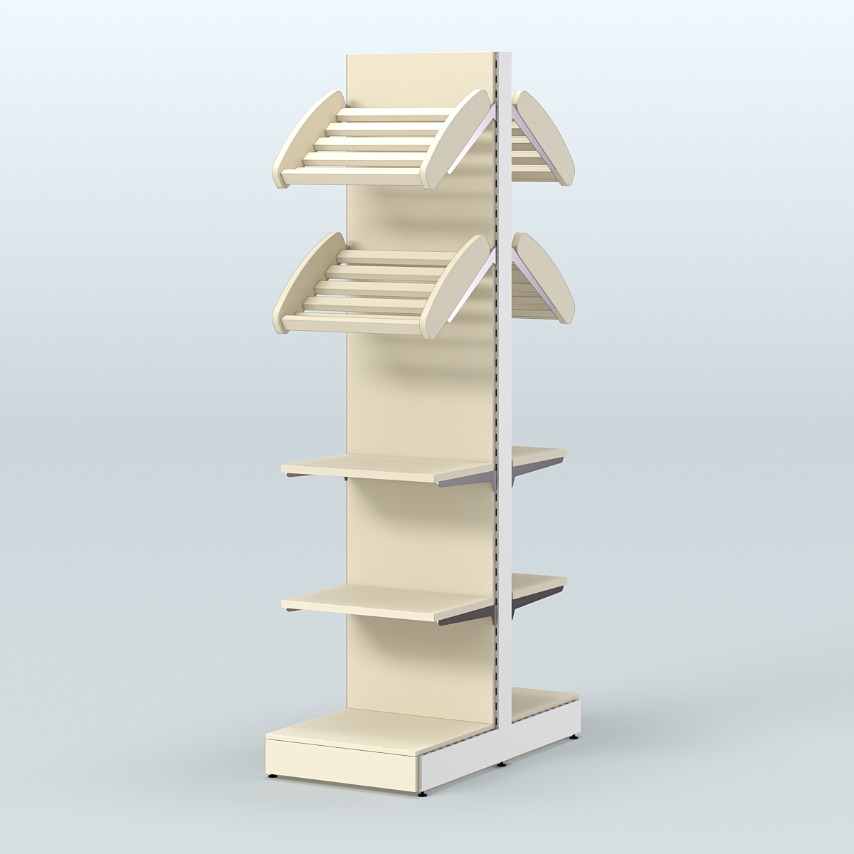 Высокий узкий островной стеллаж для хлеба и выпечки СХОВ-06 Крем Вайс
