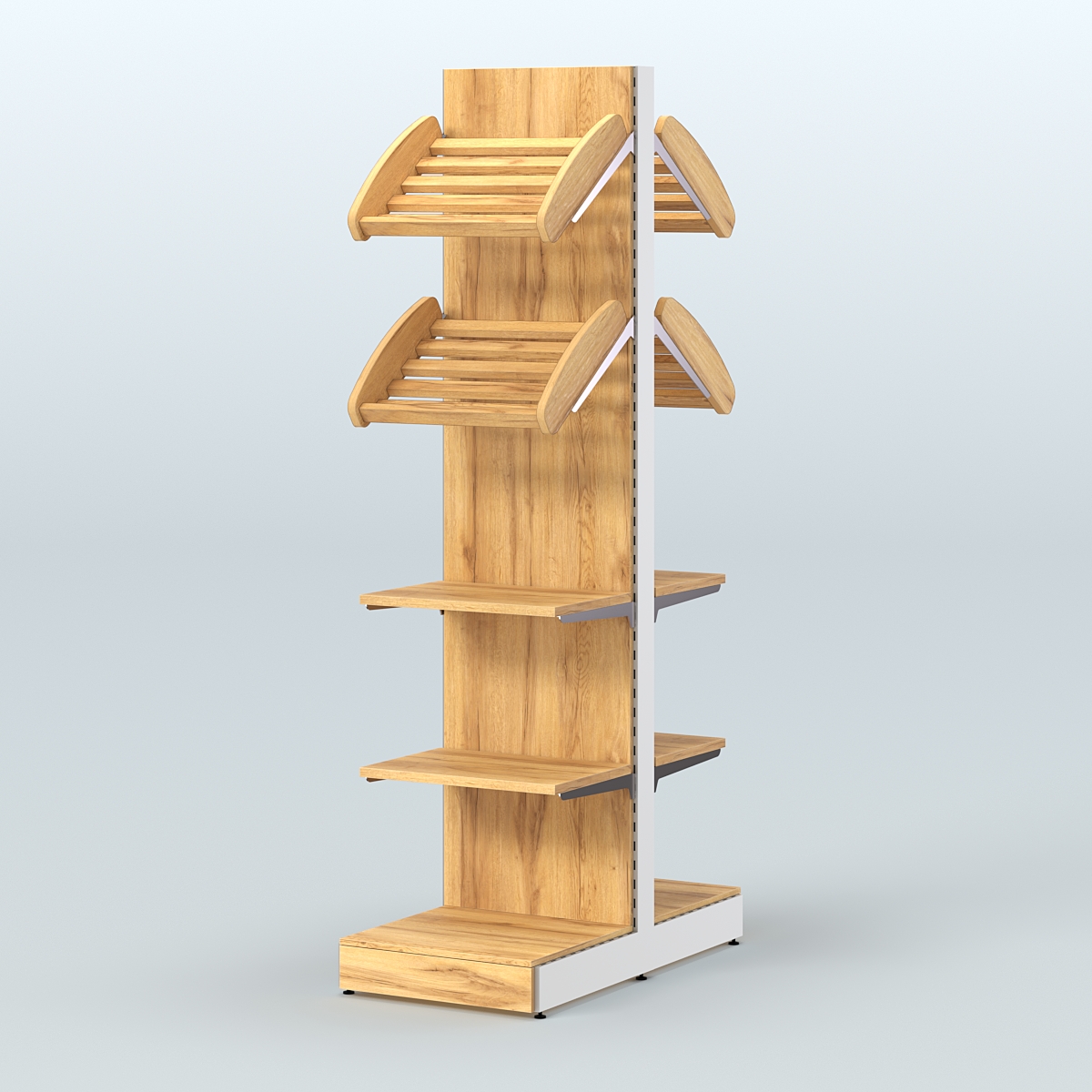 Высокий узкий островной стеллаж для хлеба и выпечки СХОВ-06 Дуб Золотистый