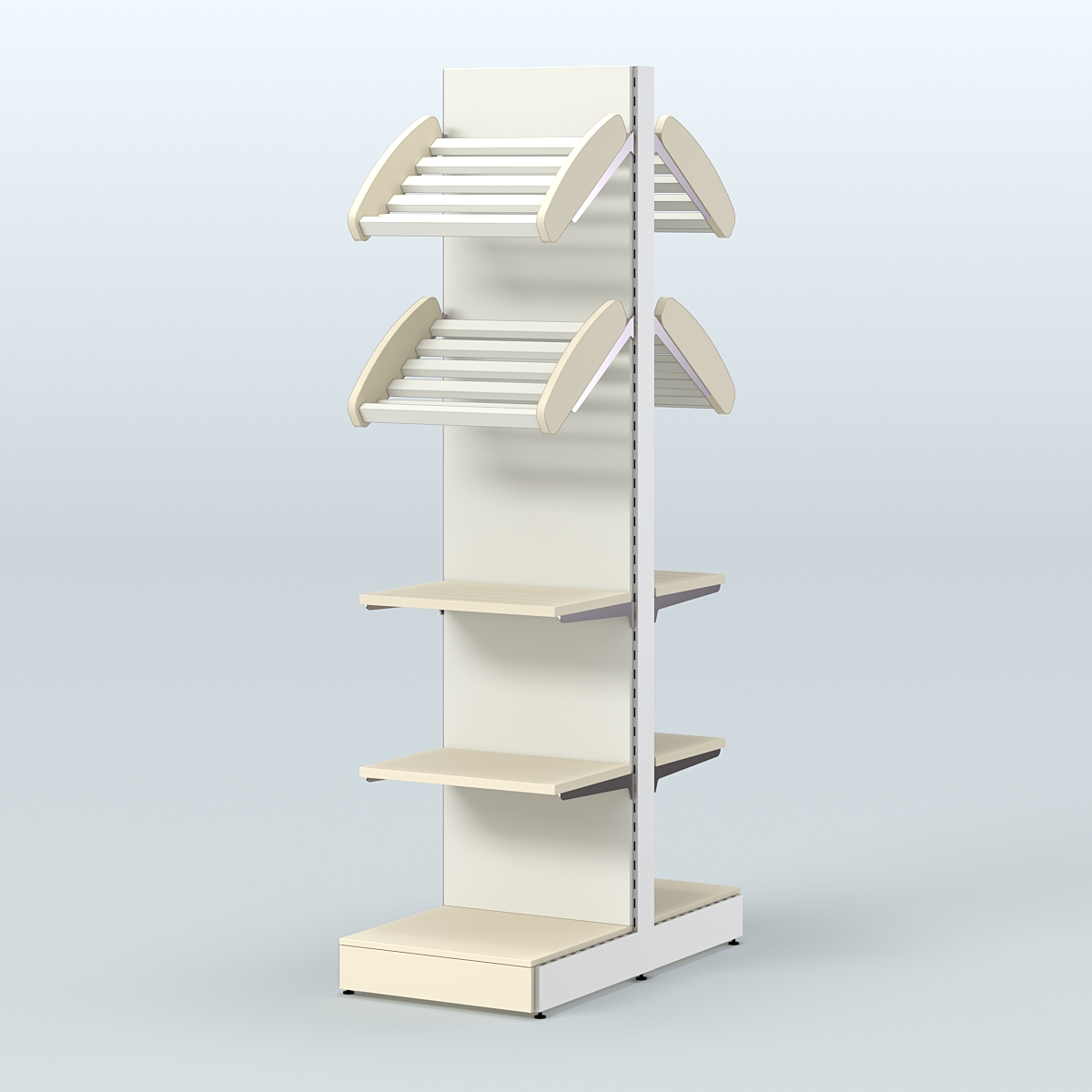 Высокий узкий островной стеллаж для хлеба и выпечки СХОВ-06 Крем Вайс + Белый