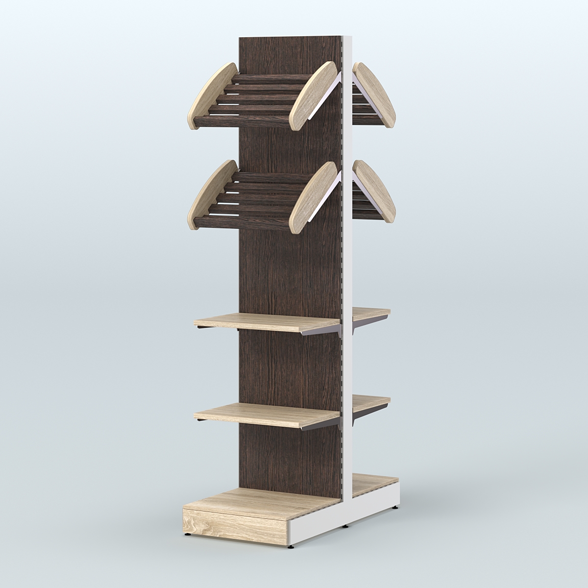 Высокий узкий островной стеллаж для хлеба и выпечки СХОВ-06 Дуб Сонома + Дуб Венге