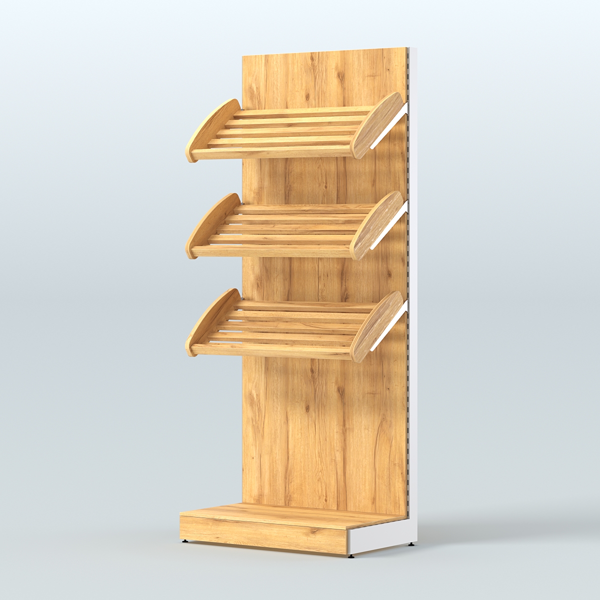 Стеллаж для хлеба и выпечки с тремя наклонными полками СХНП-01 Дуб Золотистый