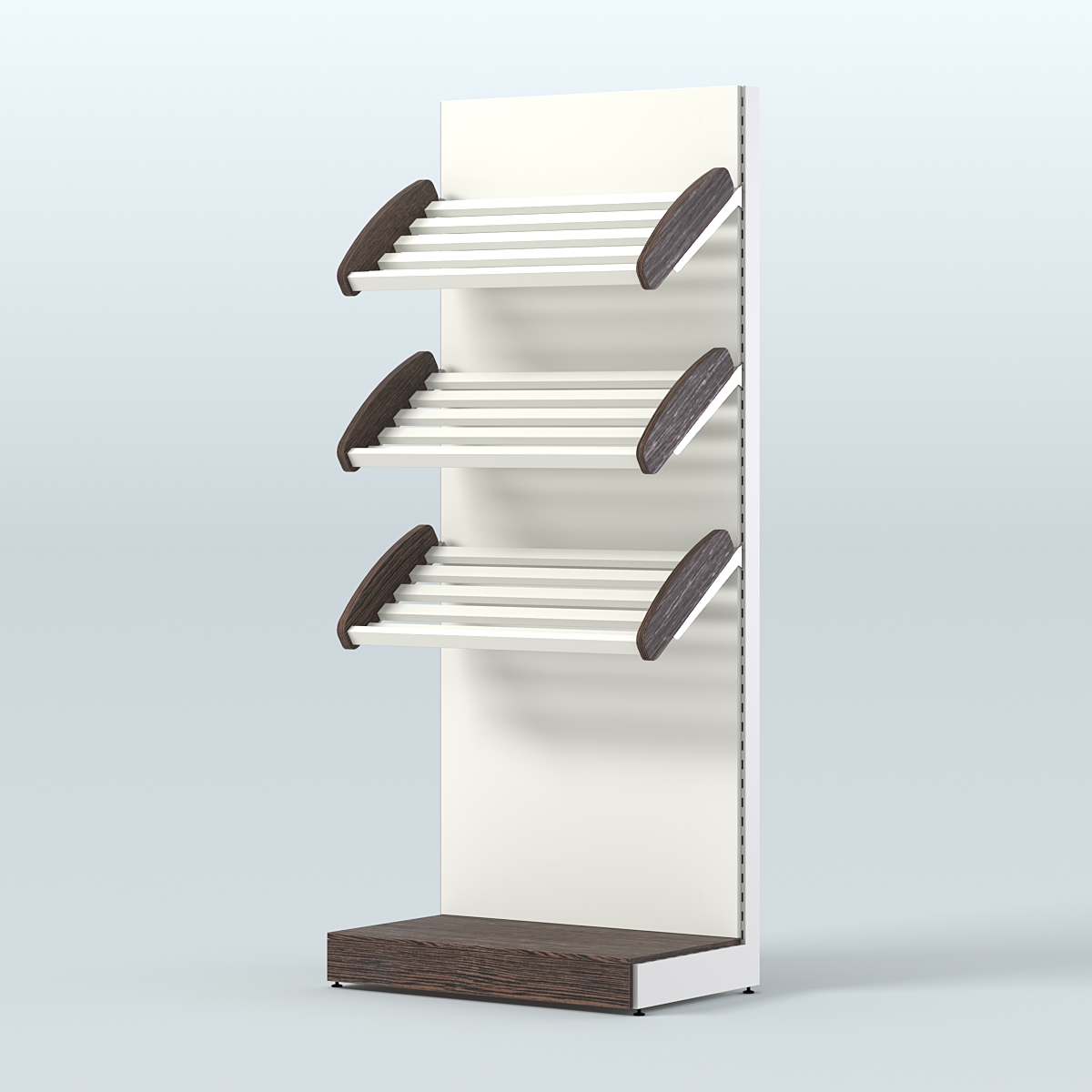 Стеллаж для хлеба и выпечки с тремя наклонными полками СХНП-01 Дуб Венге + Белый