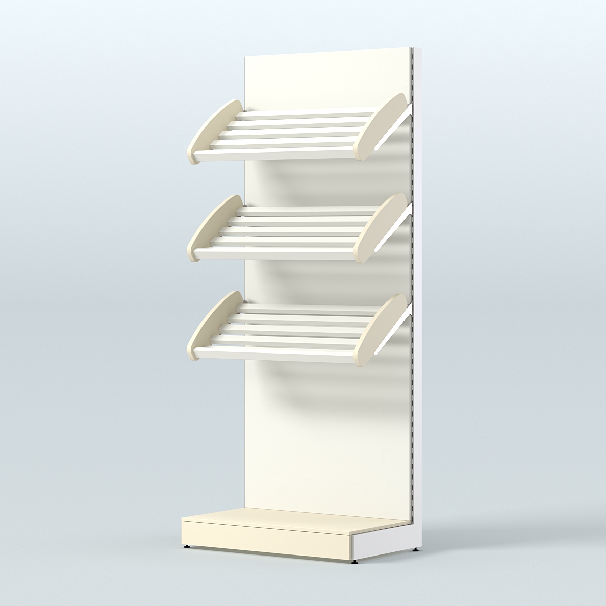 Стеллаж для хлеба и выпечки с тремя наклонными полками СХНП-01 Крем Вайс + Белый