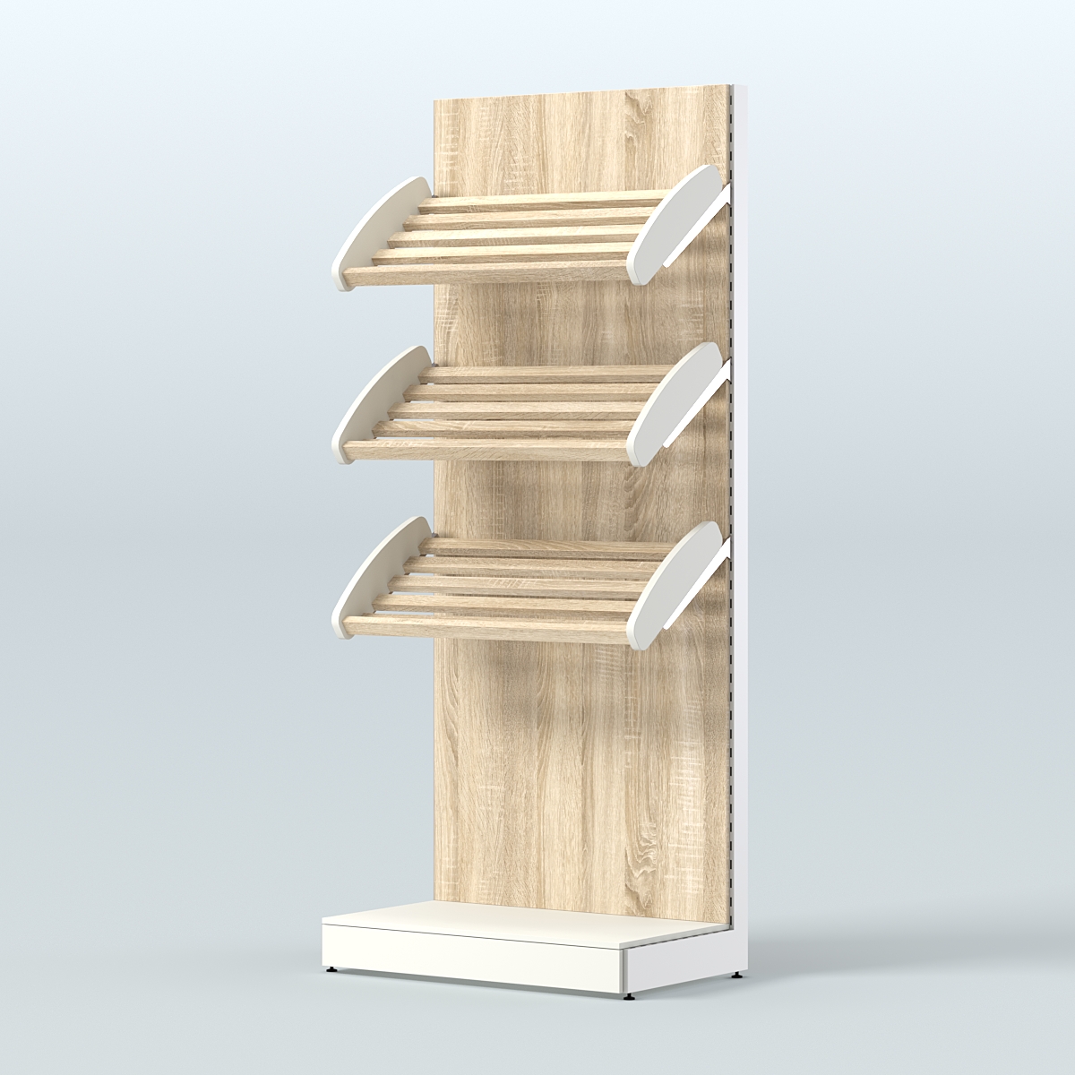 Стеллаж для хлеба и выпечки с тремя наклонными полками СХНП-01 Белый + Дуб Сонома