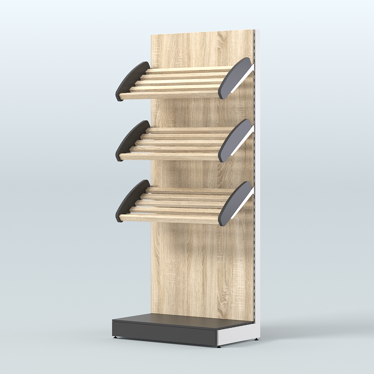 Стеллаж для хлеба и выпечки с тремя наклонными полками СХНП-01 Черный + Дуб Сонома