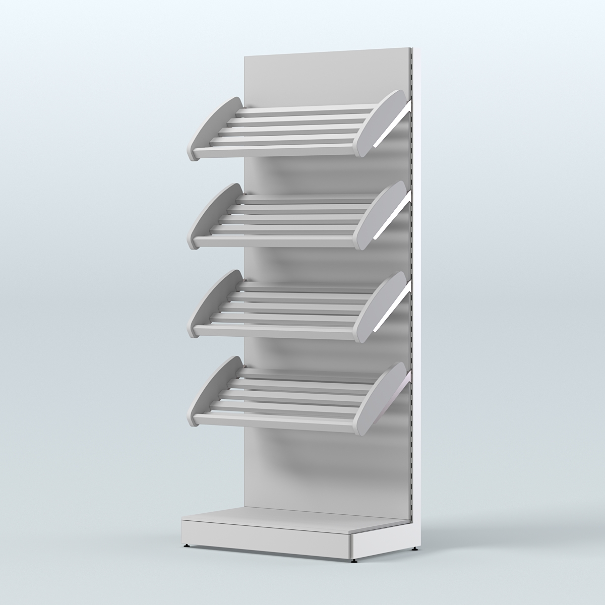 Стеллаж для хлеба и выпечки с четырьмя наклонными полками СХНП-02 Серый