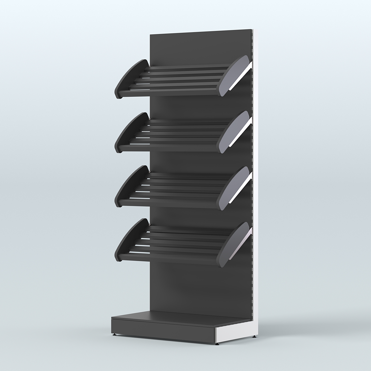 Стеллаж для хлеба и выпечки с четырьмя наклонными полками СХНП-02 Черный