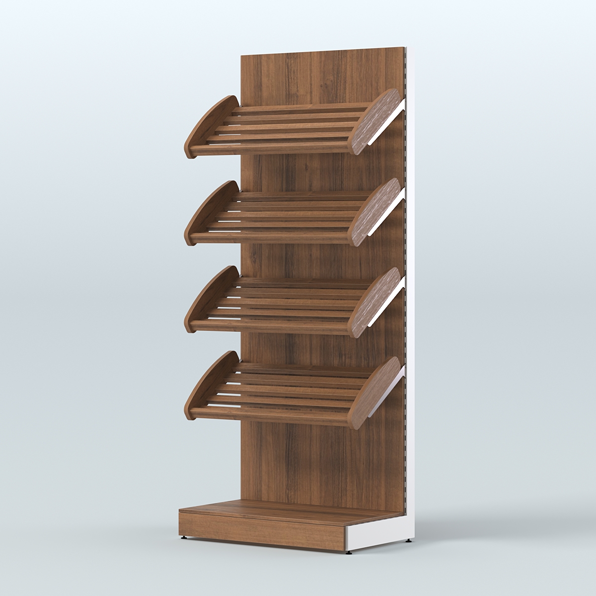 Стеллаж для хлеба и выпечки с четырьмя наклонными полками СХНП-02 Орех