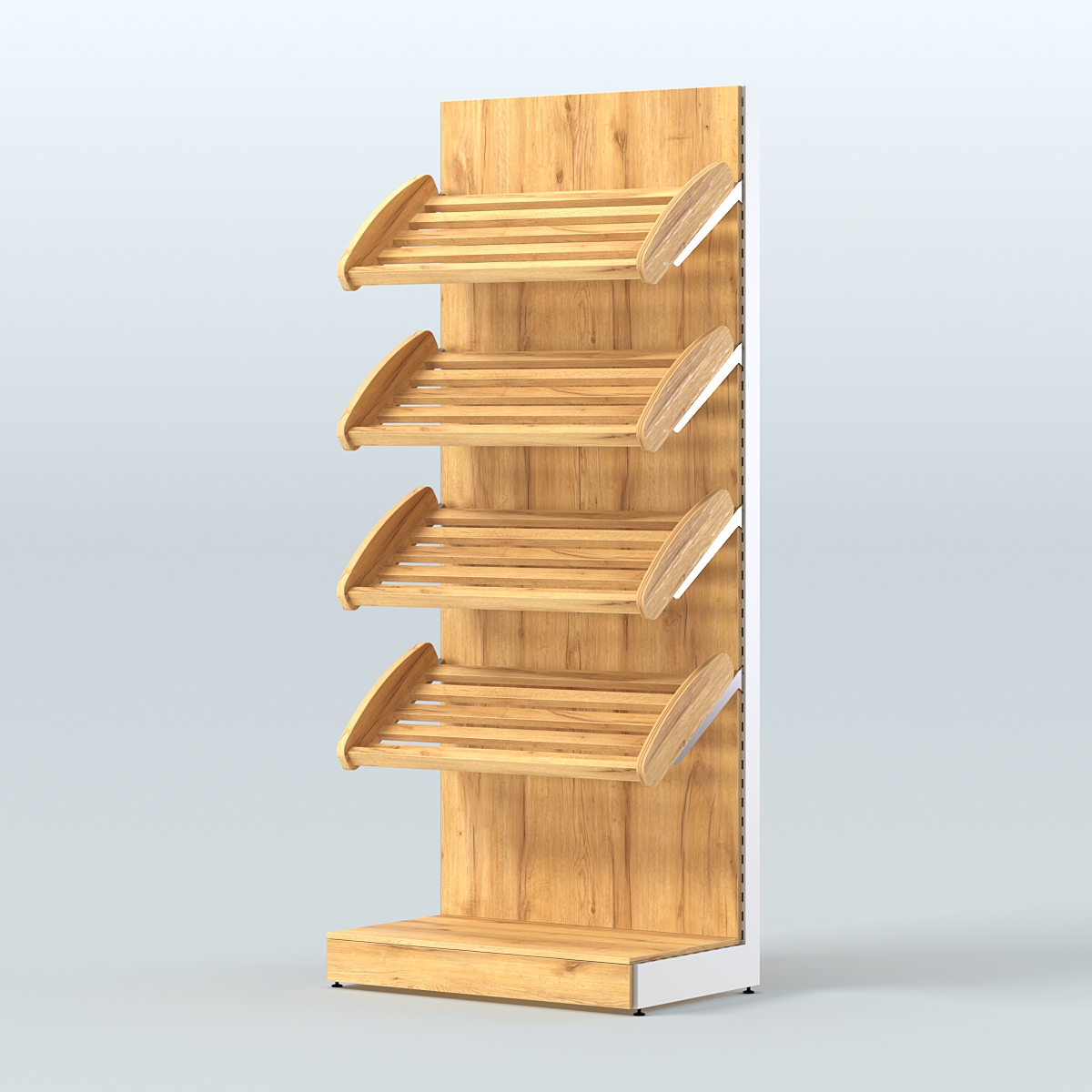 Стеллаж для хлеба и выпечки с четырьмя наклонными полками СХНП-02 Дуб Золотистый