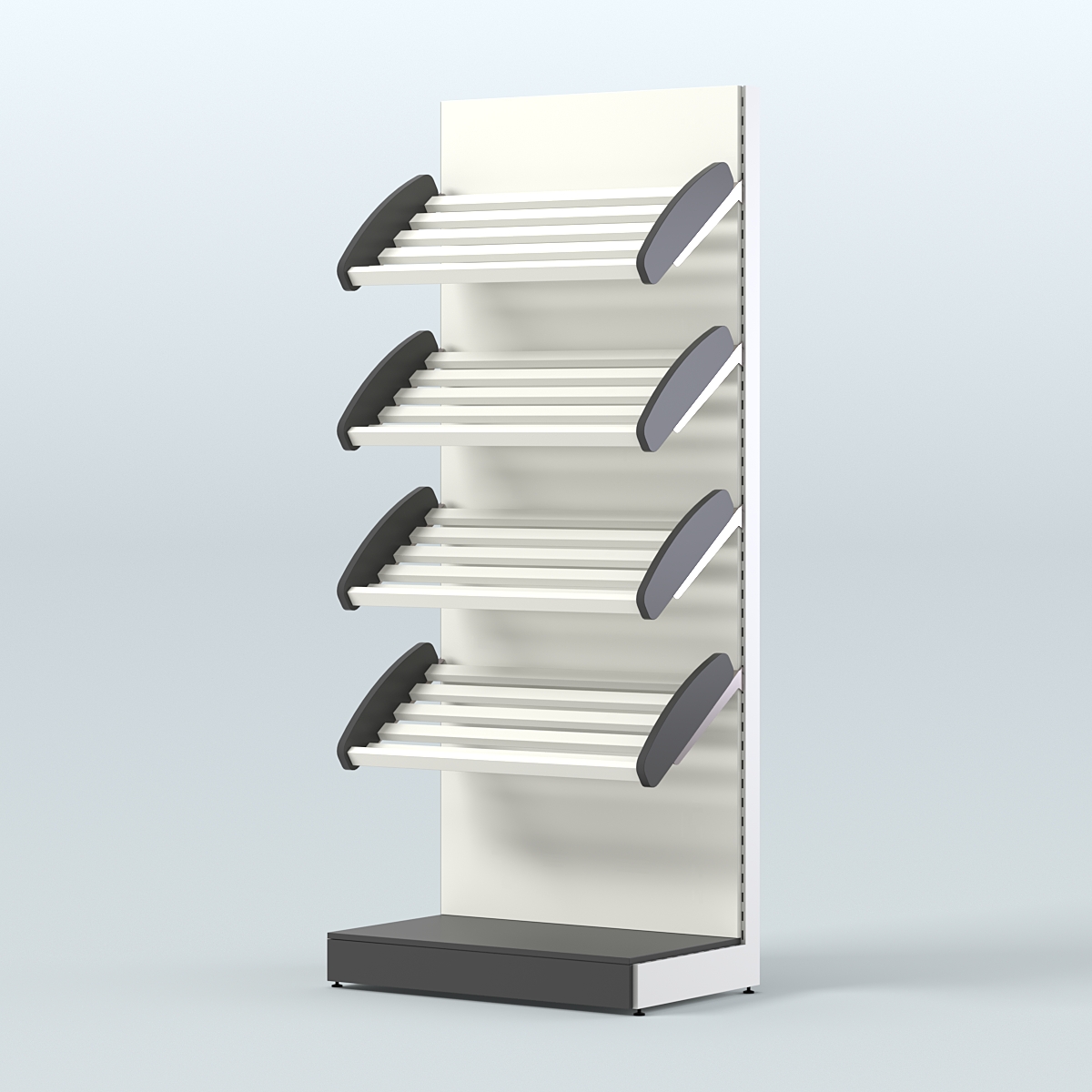 Стеллаж для хлеба и выпечки с четырьмя наклонными полками СХНП-02 Черный и Белый